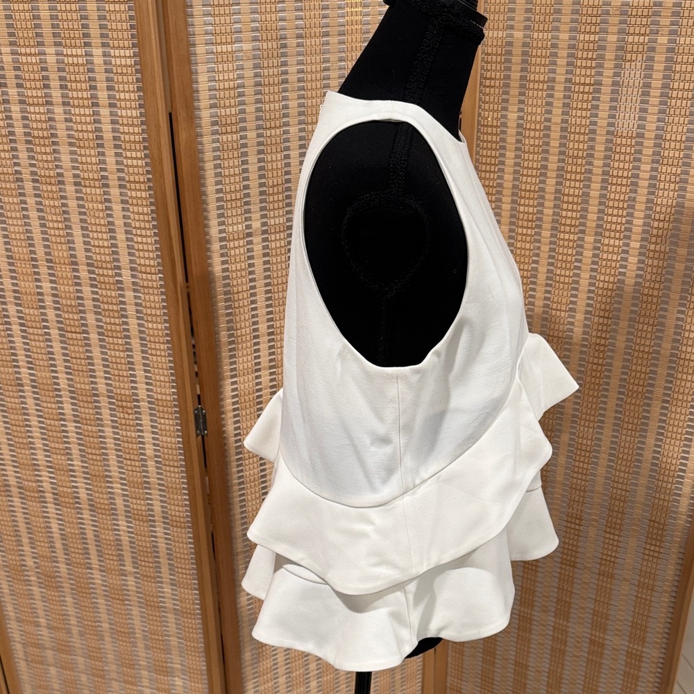 MSGM White Layered Ruffle Top - Picture 8 of 8